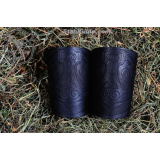 Leather Cuff LARP Bracers Thor's Hammer Mjolnir: a pair